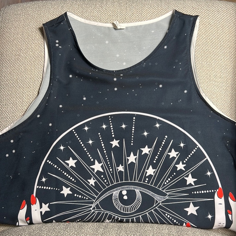 Fortune Teller Print Sleeveless A-Line Dress